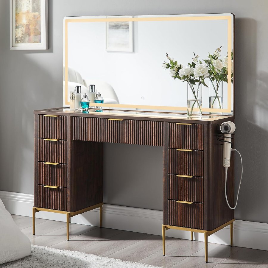 T4TREAM 48" Fluted Makeup Vanity Desk
