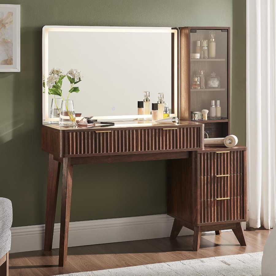 T4TREAM 48" Fluted Makeup Vanity Desk
