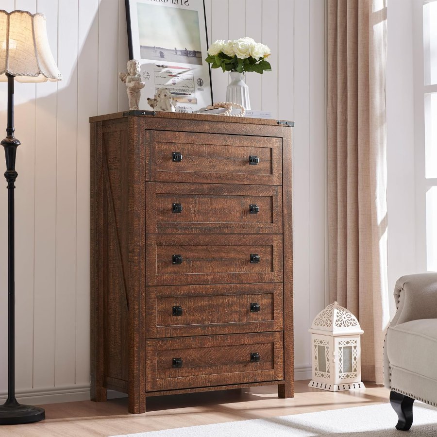 T4TREAM 48" Tall Farmhouse 5-Drawer Dresser