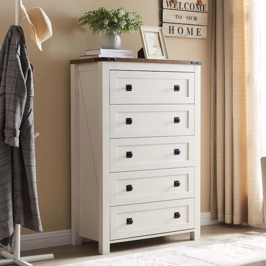 T4TREAM 48" Tall Farmhouse 5-Drawer Dresser