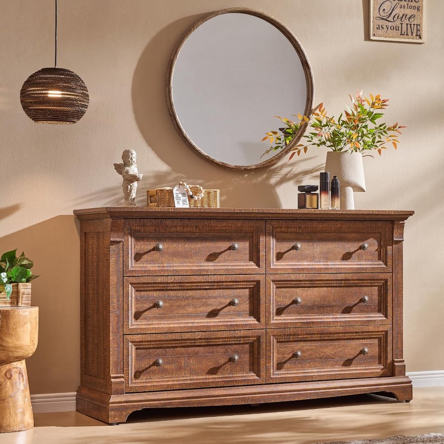 T4TREAM Farmhouse 6 Drawers Dresser