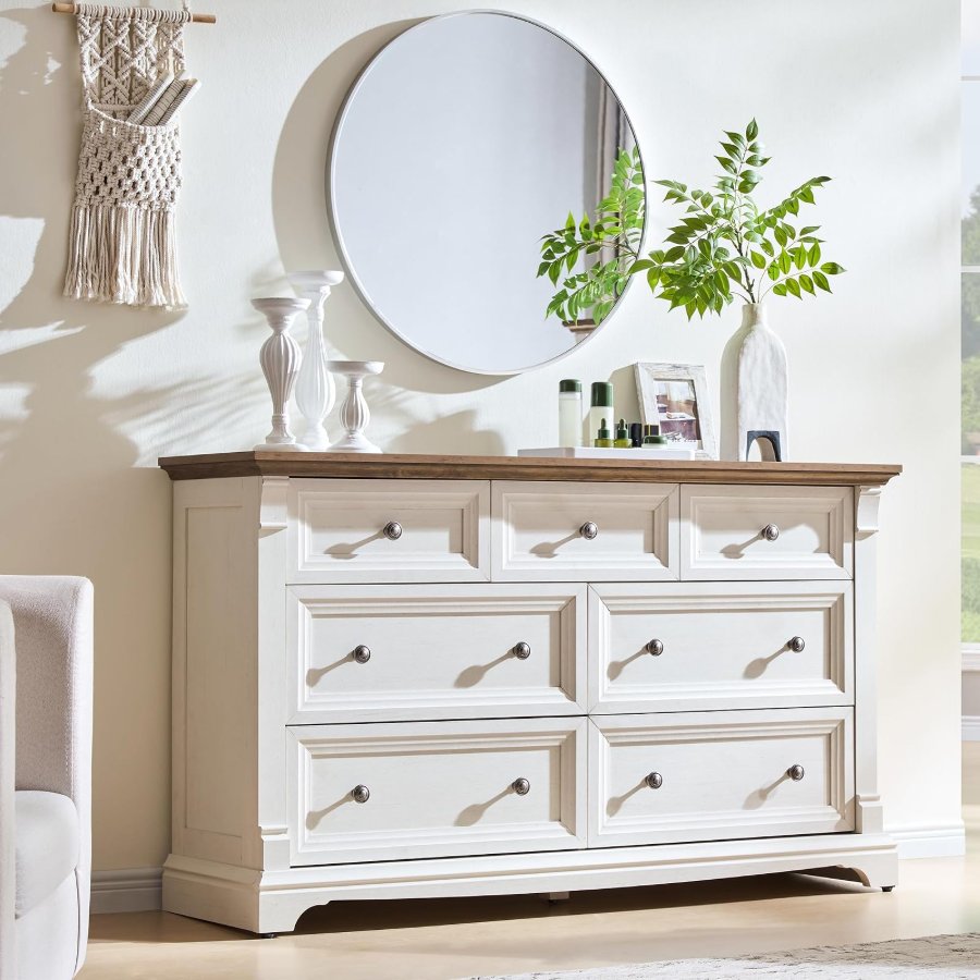 T4TREAM Farmhouse 7 Drawers Dresser
