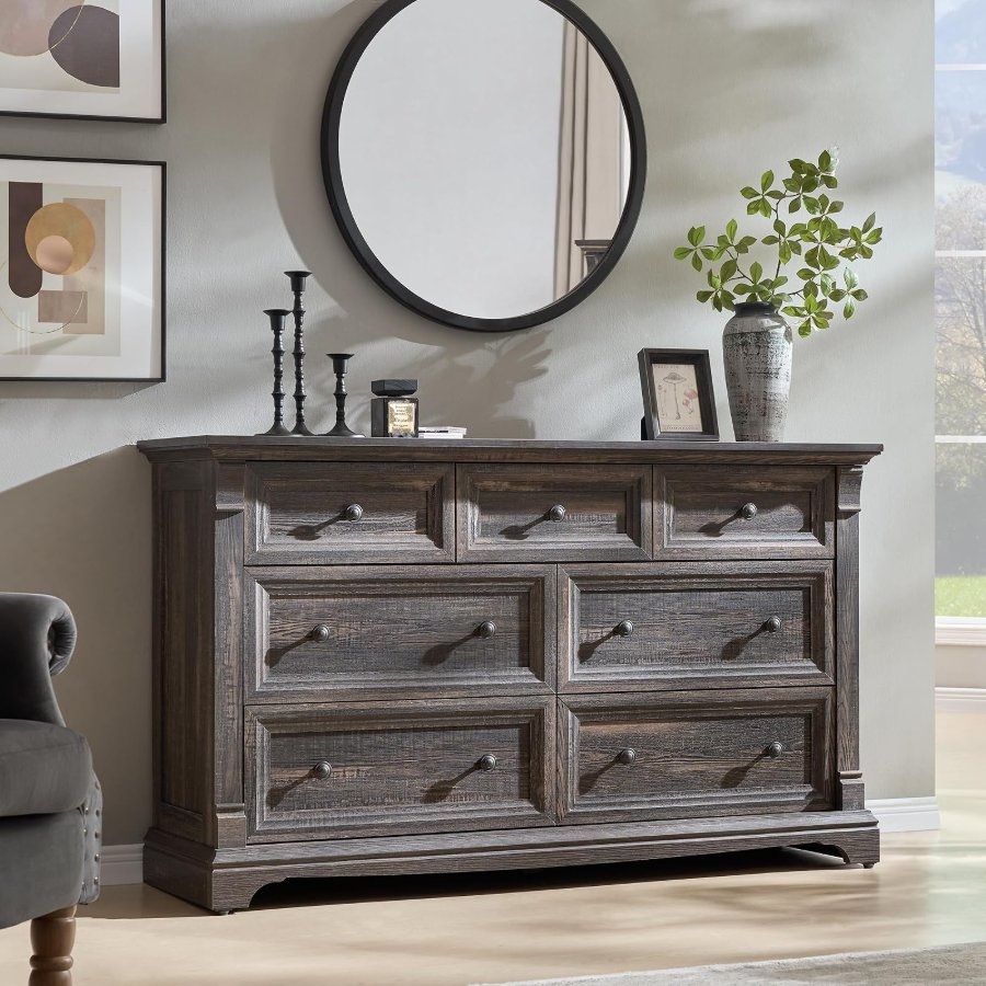 T4TREAM Farmhouse 7 Drawers Dresser
