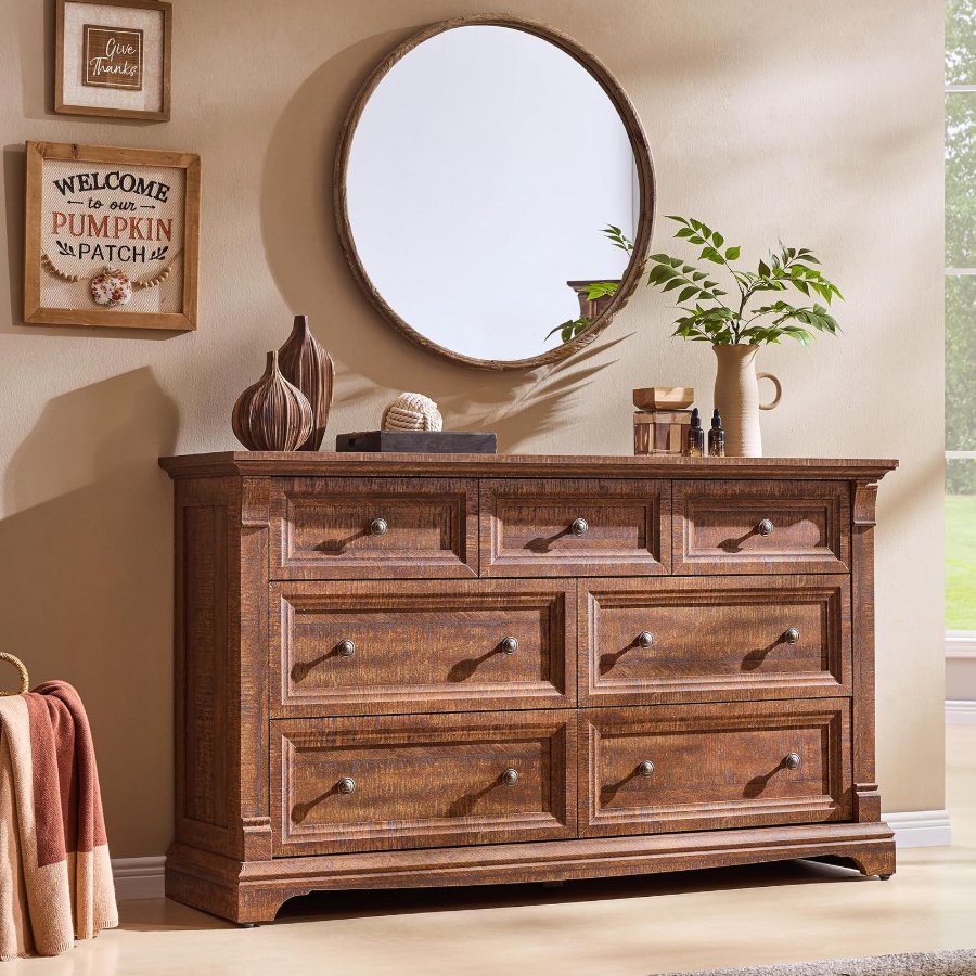 T4TREAM Farmhouse 7 Drawers Dresser