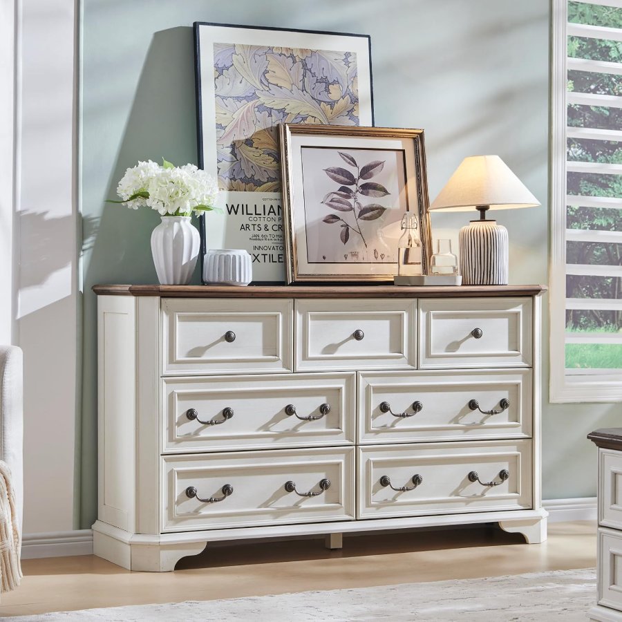 T4TREAM Farmhouse 7 Drawers Dresser